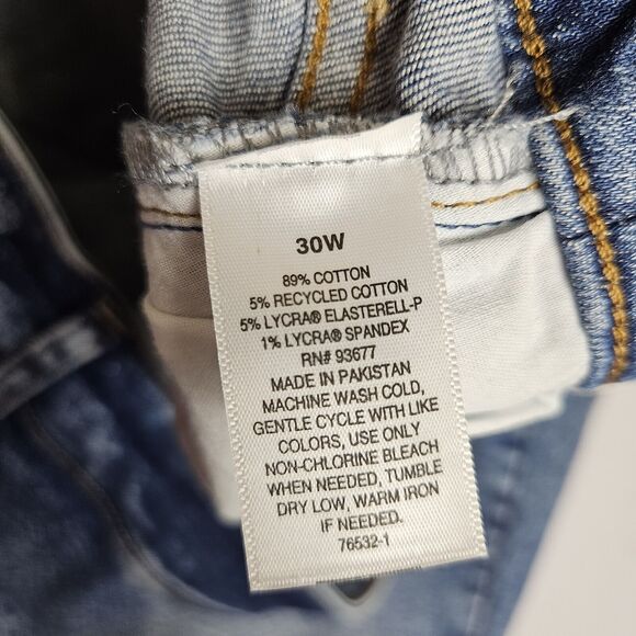 A.N.A Curvy High Rise Distressed Straight Jeans Womens 30W Stretch Denim Blue - Picture 12 of 13